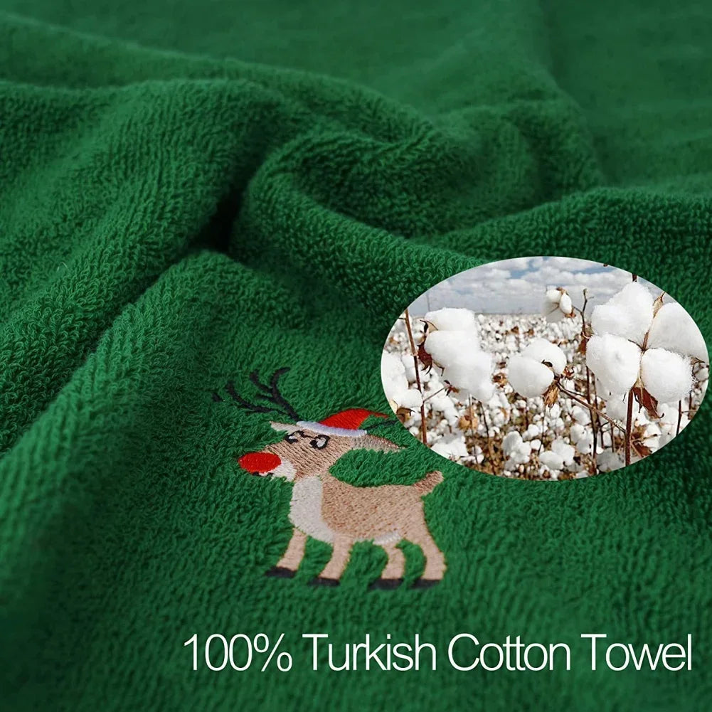 Soft Cotton Towels Merry Christmas Santa Claus Hand Towels 32x45cm Absorbent Hand Bath Towels for Home Hotel Bathroom Oasis Select