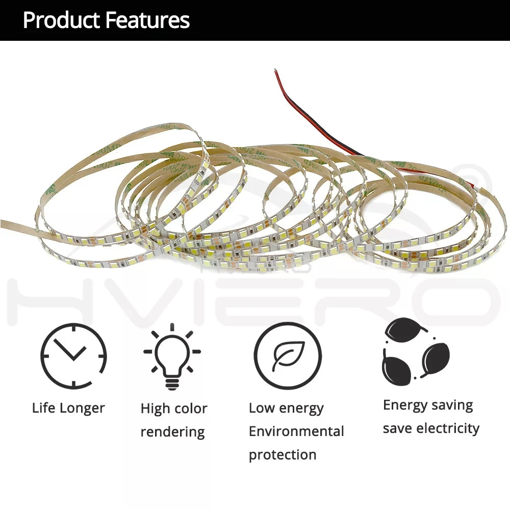 5M 600-LED SMD 2835 Flexible Strip Light DC 12V | HVIERO