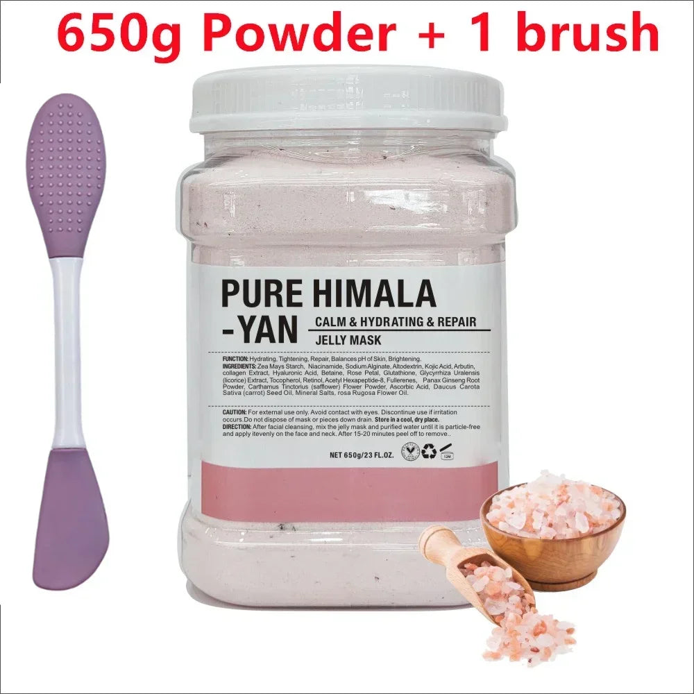 650g Chamomile Hyaluronic Acid Facial Moisturizing Mask Powder with Silicone Brush Increasing Skin Elasticity Rose Jelly Mask Oasis Select B- himalayan