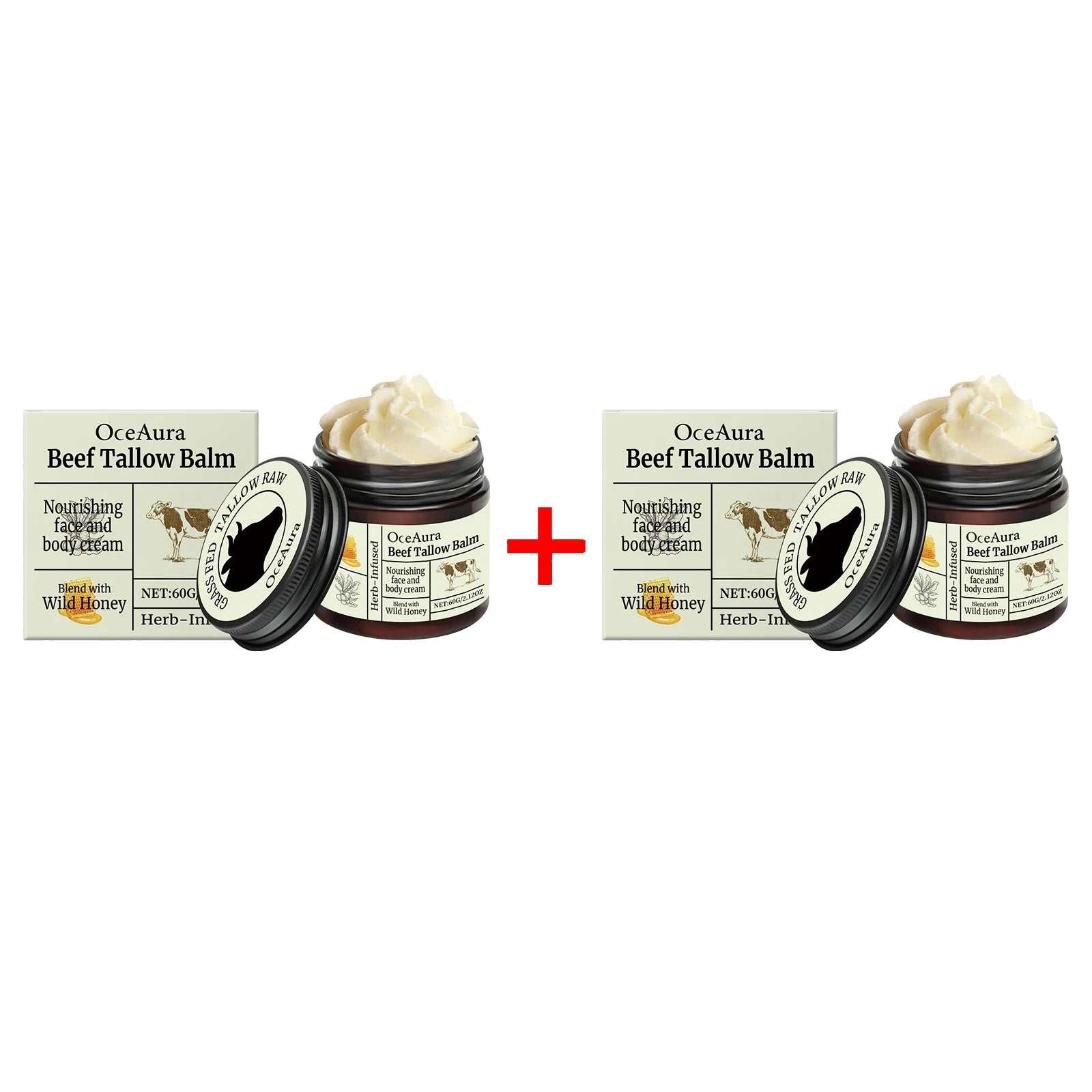 OceAura Butter Skin Moisturizing Cream Strengthen Firming Improving Elasticity Fades Fine Lines Honey Facial Nourishing Creams Oasis Select 60g Boxed X 2PCS