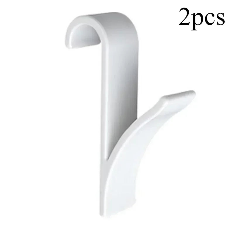 Kitchen Bathroom Hanger Clips Storage Racks White Clear Hanger Heated Towel Radiator Rail Clothes Scarf Hanger Hooks Holder Oasis Select 2pcs-white