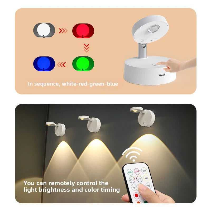 13-Color RGB LED Magnetic Spotlight – Remote Control & Dimmable