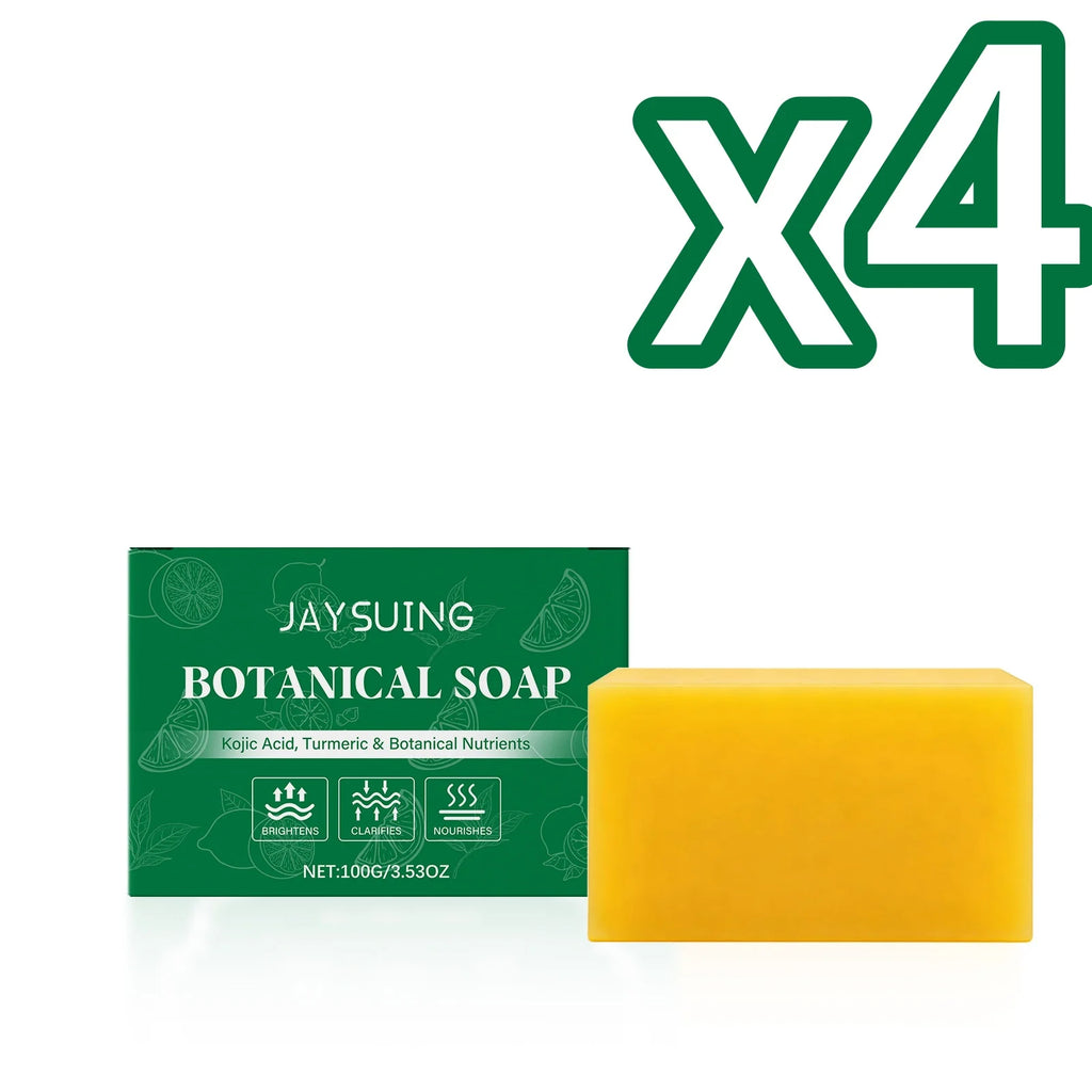 Jaysuing Botanical Soap Deeply Cleanse Skin Remove Dirt Moisturize Dry Skin Gentle Exfoliate Daily Body Wash Turmeric Body Soap Oasis Select 100g Boxed X 4PCS