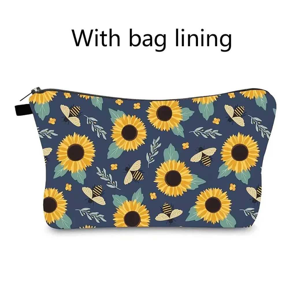 Sunflower Bee Cosmetic & Pencil Bag – Travel Organiser Pouch Cosmetic Organiser Bag Oasis Select SZ287-4
