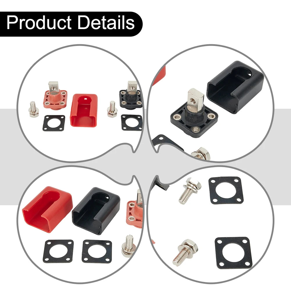 200A All-Copper Battery Terminal Posts Red & Black 2-Pack Battery Terminal Connector Oasis Select