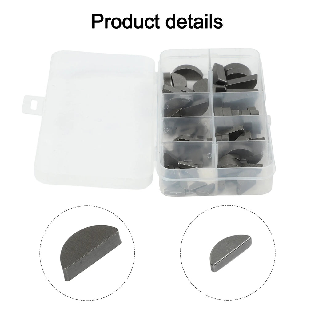 80pcs Carbon Steel Woodruff Half Moon Key Assortment Set Woodruff Key Set Oasis Select