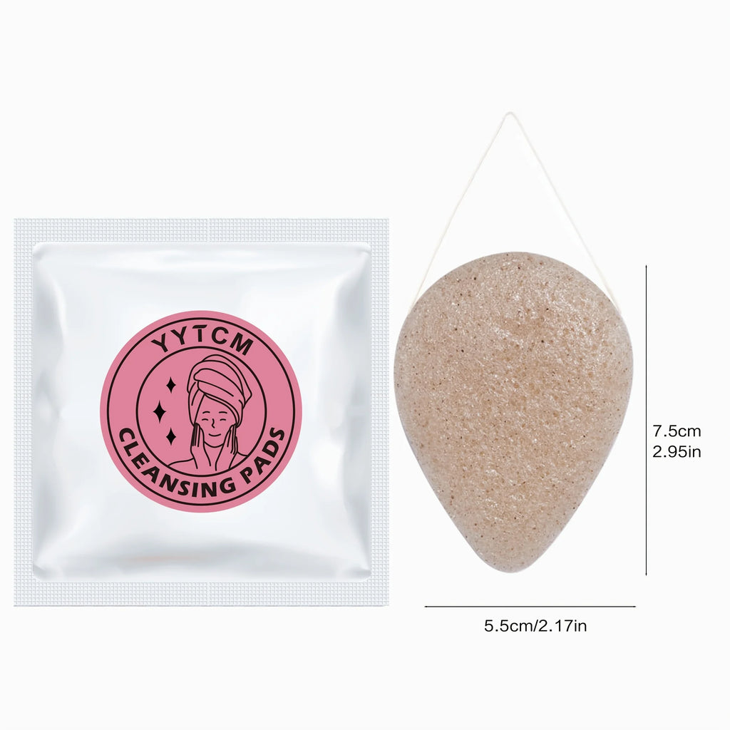 Walnut Seed Konjac Face Sponge, Natural Cleansing Puff for Face, Makeup Removal, and Soft Facial Cleansing Tool Oasis Select