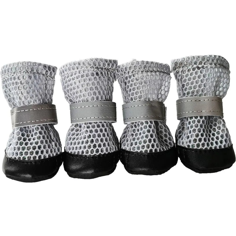 Reflective Dog Shoes | Anti-Slip Breathable Paw Protectors 4-Pack