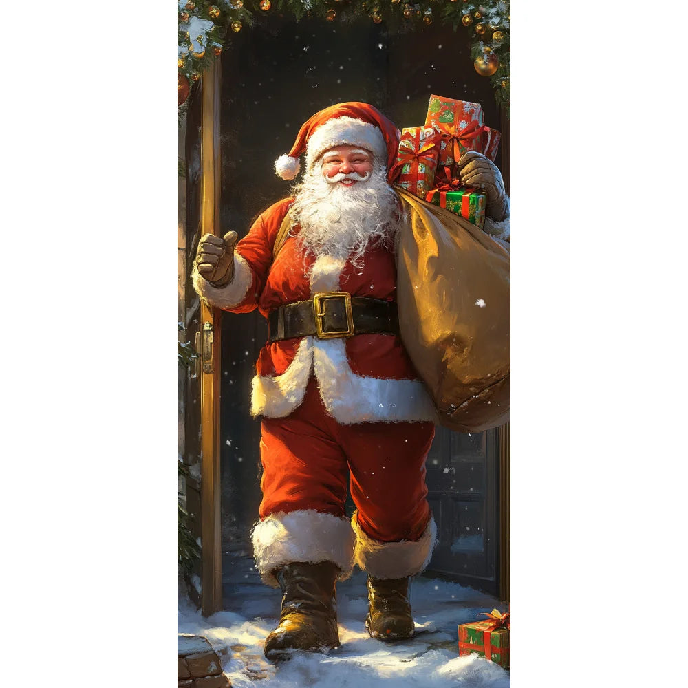 Christmas Snowman & Santa Door Cover Banner | Holiday Decor