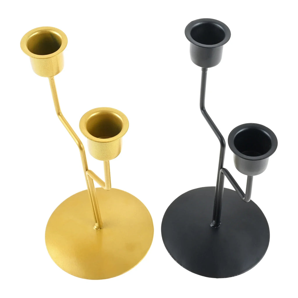 Fits for Decorating Candlelight Dinners,Weddings Nordic Style Interior Decoration Art 1Pc Gold 2-head Tree Branch Candlestick Oasis Select