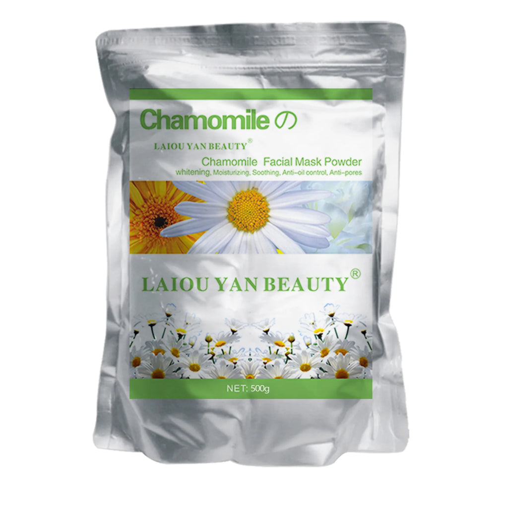 500g Pearl Whitening and Moisturizing Facial Mask Powder Green Tea Olives Lemon Natural Soft Jelly Powder Anti-wrinkle Skin Care Oasis Select Chamomile