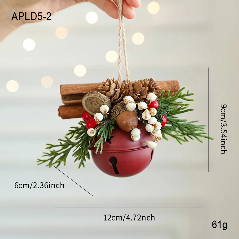 Christmas Bells Antlers Bows Pinecone Bells Mixed Pendants Christmas Tree Window Display Car Hanging Decorations Oasis Select Red cinnamon