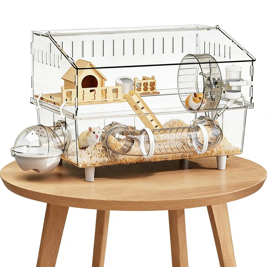 17.7x11.8x13.5 in Enrichment Detachable Crate Large Hamster Cage Pet Mouse Cage for Outdoor Travel Pet Small Animal House Play Oasis Select