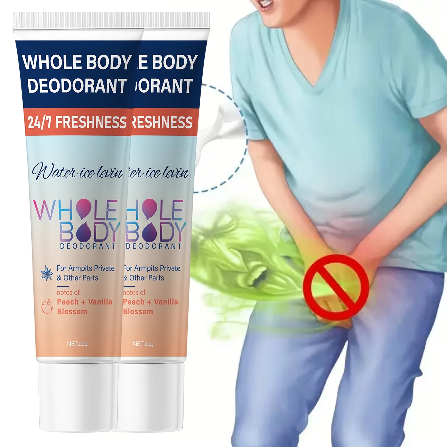 Whole Body Deodorant Cream – Hyaluronic Acid & Peach Vanilla Body Deodorant Cream Oasis Select