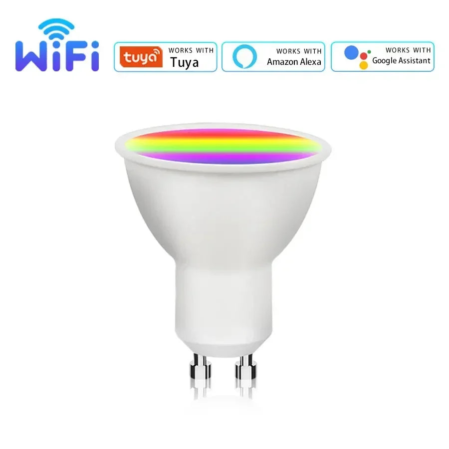 Tuya WiFi Smart GU10 LED Bulb – Alexa & Google Home, RF Remote Smart LED Spotlight Oasis Select only 1 bulb 220V WiFi GU10 5w