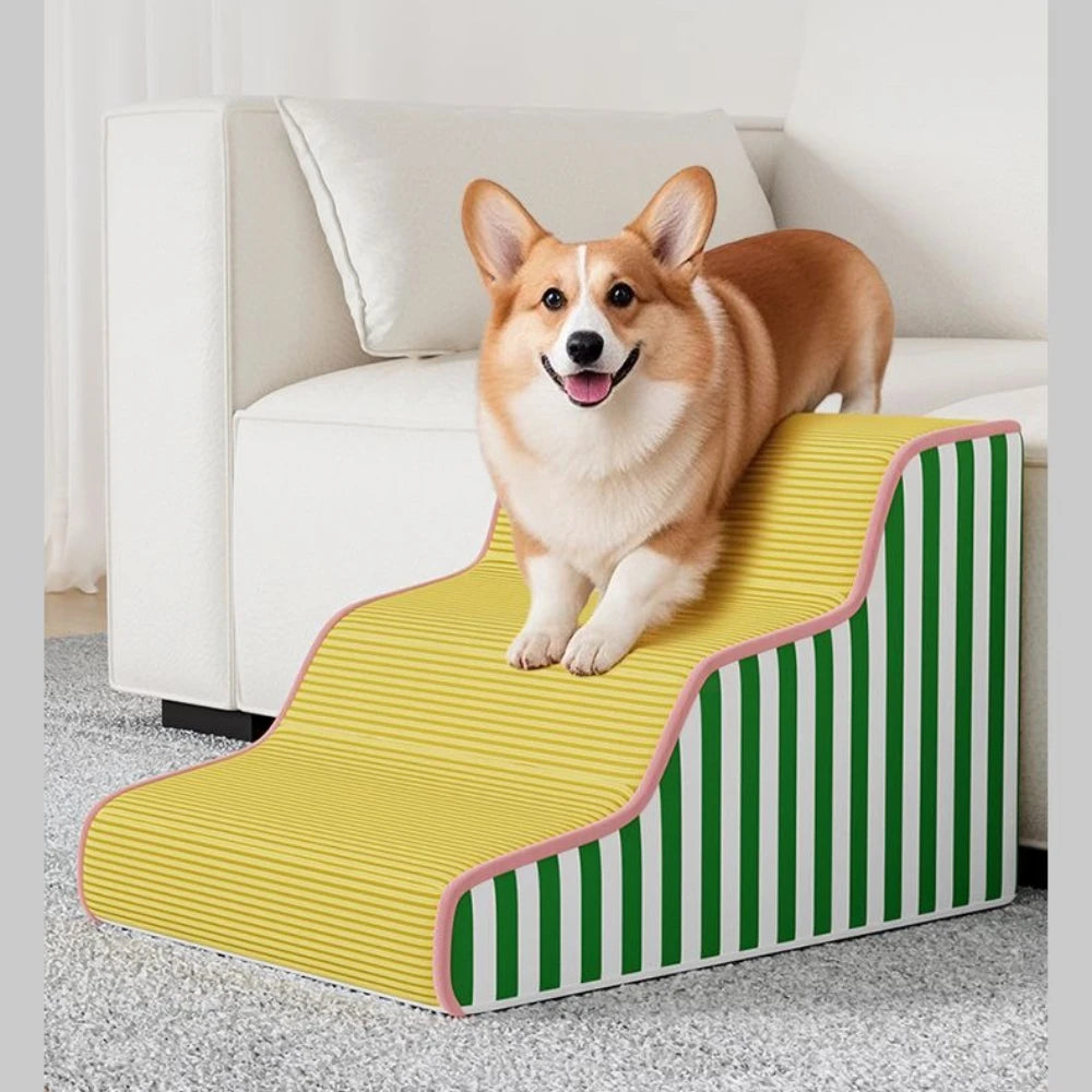 Ladder Dogs Pets Stripe Puppys Stairs Beside Sofa Bed Ramp Dog Supplies Protecting Pets Joint Slope Stairs for Elderly Dog Gifts Oasis Select