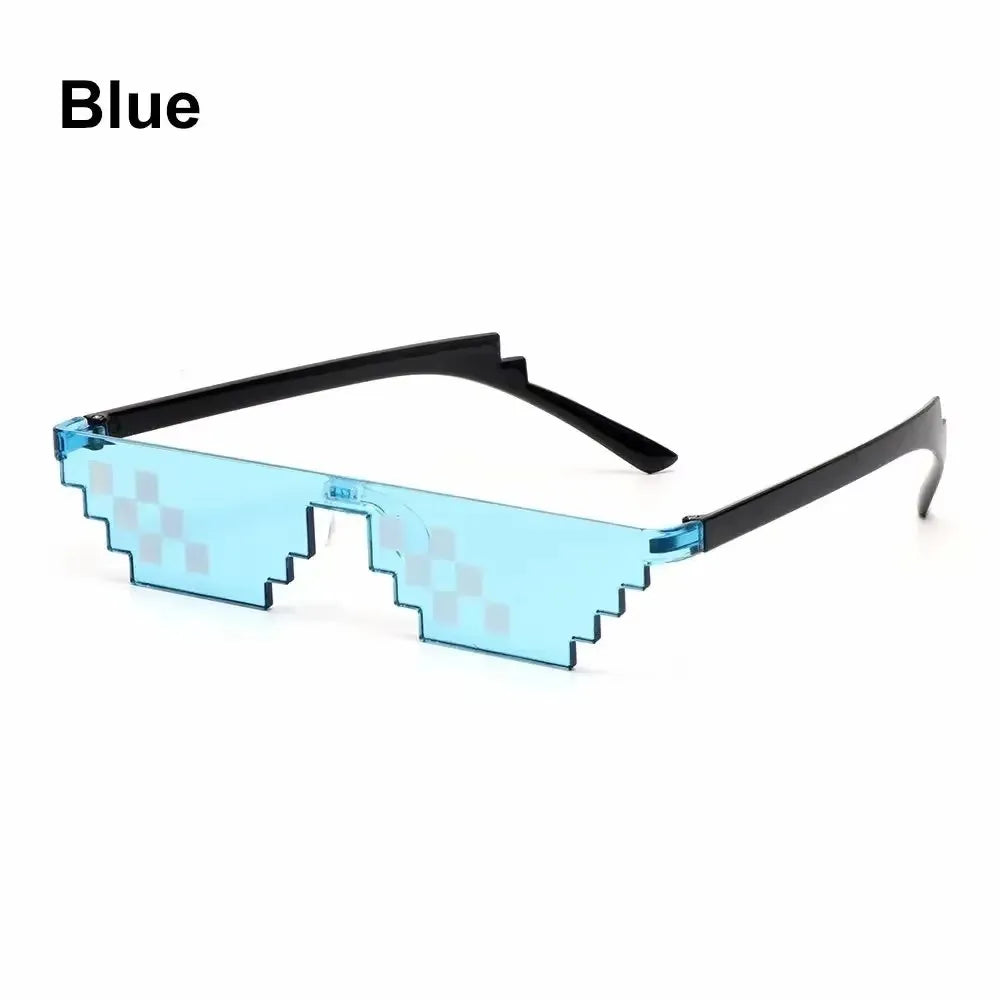 1/2/3pcs Mosaic Funny Party Glasses Festival Party Photo Props Anime Pixel Glasses Pixelated-Meme Decor Favor Funny Creative Oasis Select 1pcs Blue