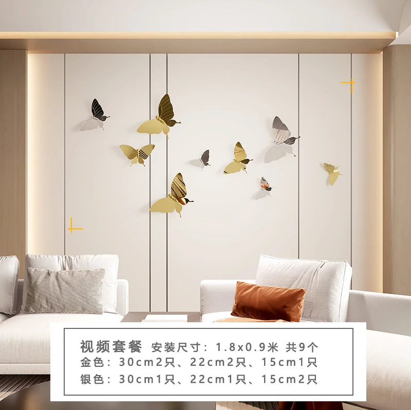 TV Background Wall Sofa Decoration Room Wall Decoration Butterfly Wall Creative Decoration Pendant Decor Aesthetic Oasis Select Package A