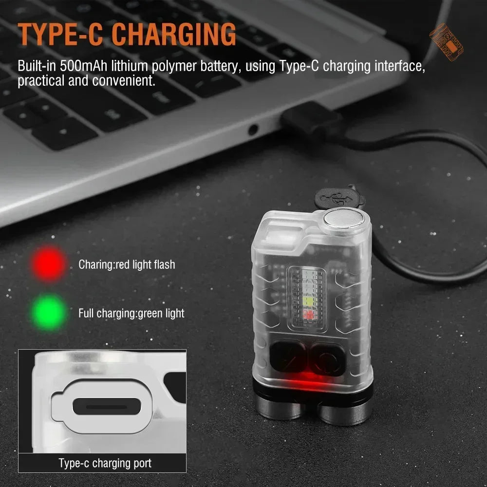 ZHIYU V3 EDC Keychain Flashlight 900 Lumens USB-C Rechargeable
