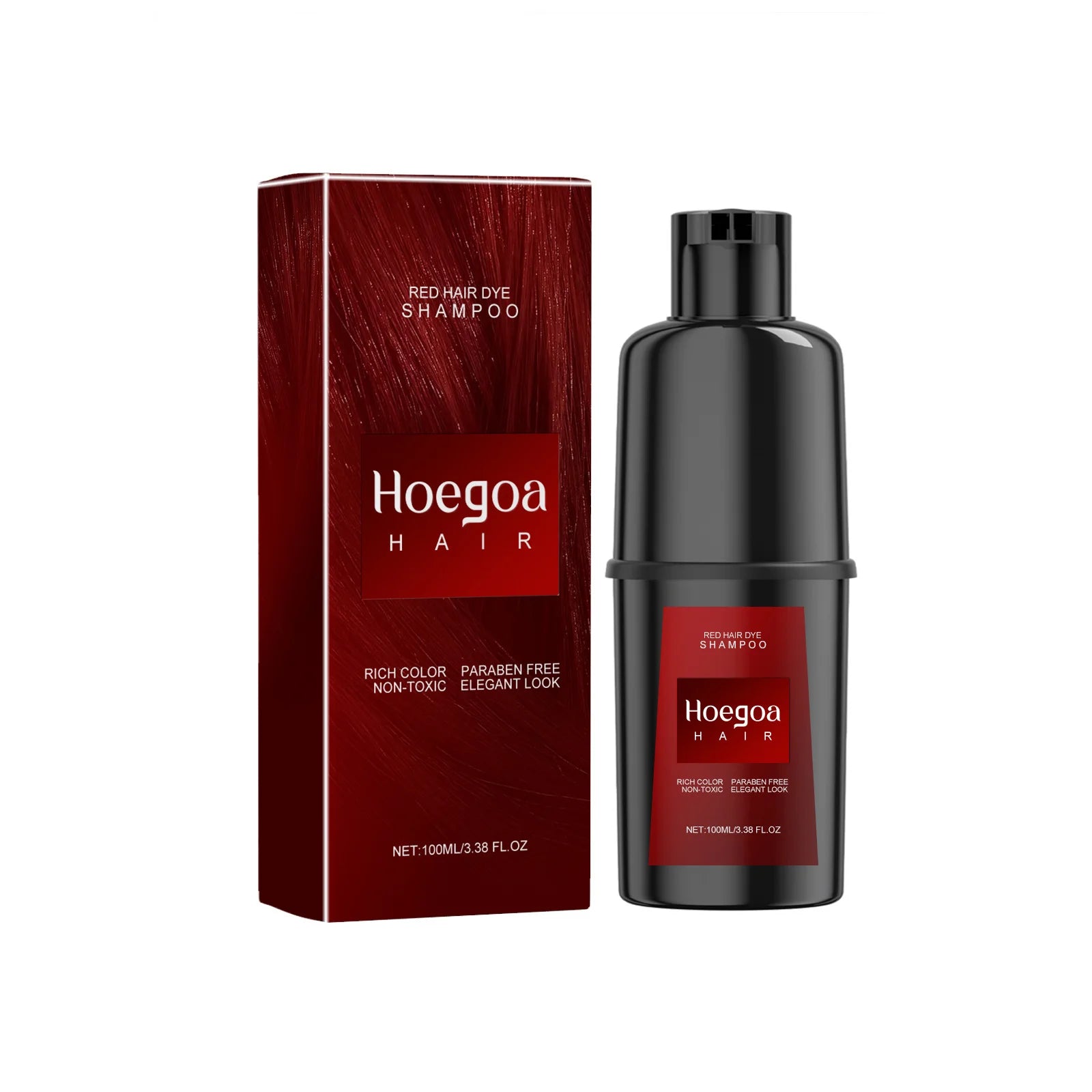 HOEGOA Herbal Hair Dye Shampoo – Black Brown Red Purple Hair Dye Shampoo Oasis Select Red
