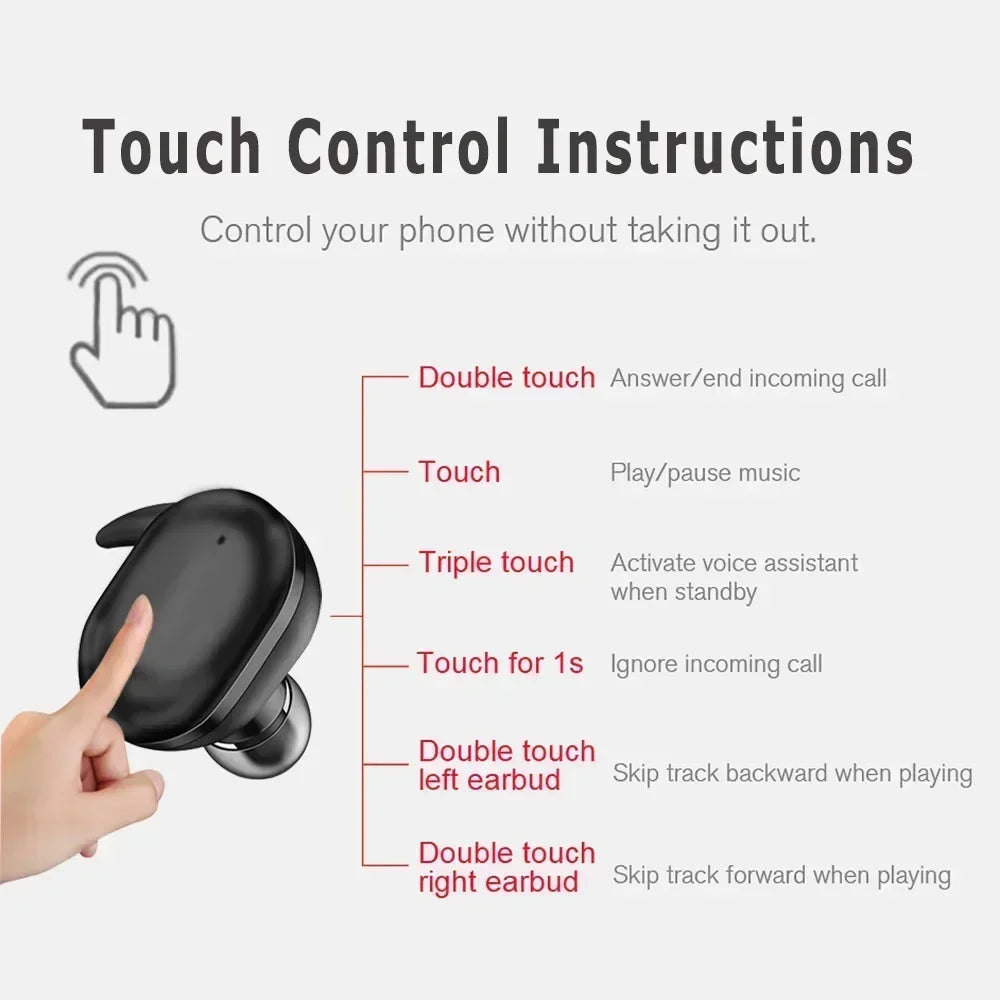 TWS Bluetooth Earphones 5.0 Wireless Stereo Earbuds In-ear Noise Reduction Waterproof Headphones With Charging Case Oasis Select