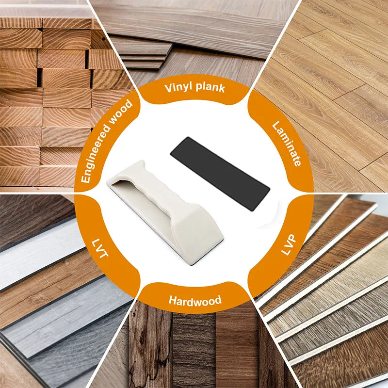 1 Set Floor Gap Fixer Tool Kit Heavy-Duty Plank Grabber Washable Adhesive Pad for Laminate Vinyl and Hardwood Flooring Repair Oasis Select