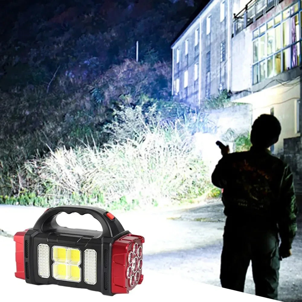 High Power Led Flashlights Camping Torch Work Light Solar Charge 4 Gear USB Rechargeable Light Waterproof Light for Outdoor Oasis Select