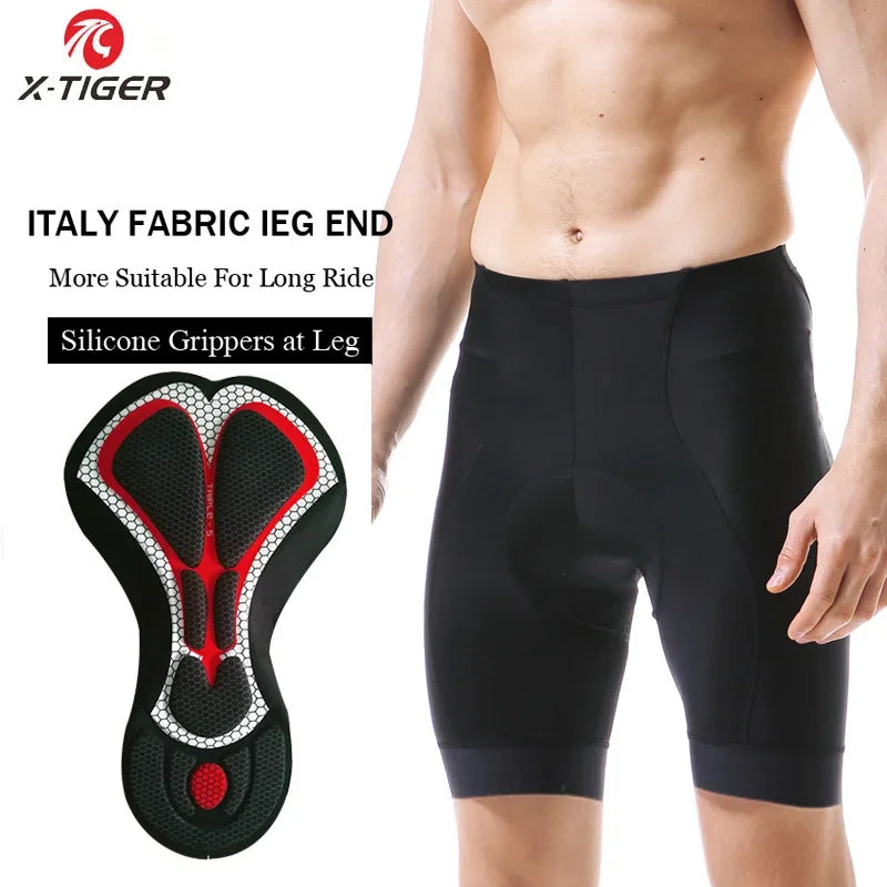 X-TIGER Cycling Shorts 5D Gel Padded Mountain Road Anti-slip Leggings Men Breathable Bicycle Shorts Cycling Half Pants Tights Oasis Select