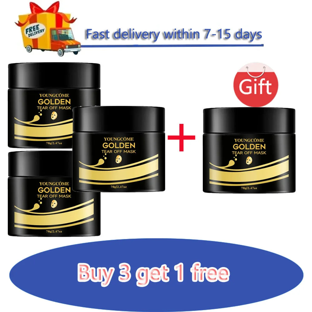 24K Gold Tear Off Mask Deep Cleansing Remove Blackheads Firming Skin Oil-Control Whitening Skin Care Moisturizing Masks Oasis Select 70g-Set A -4PCS