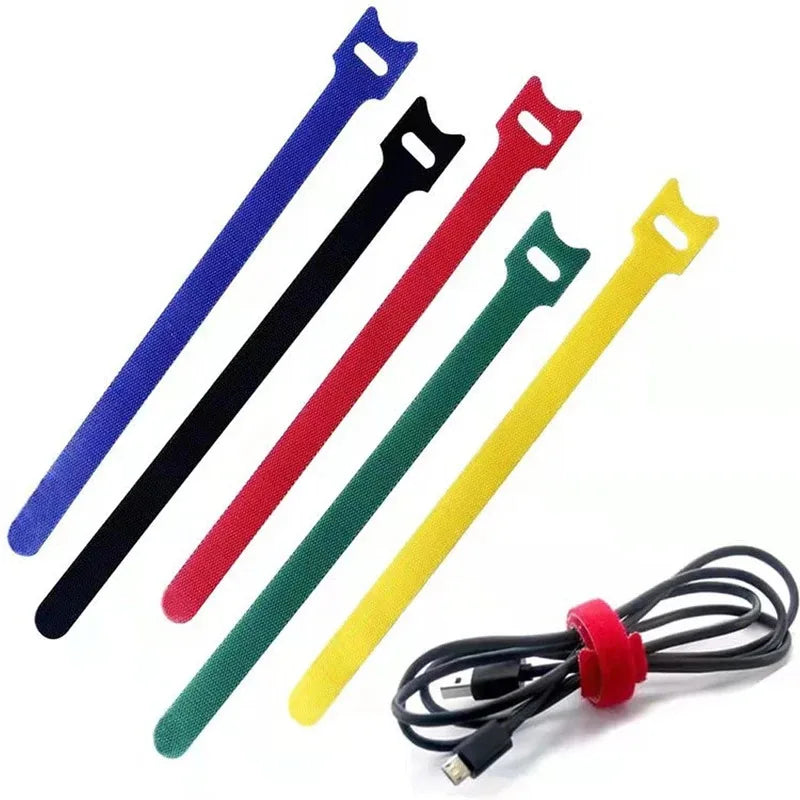 10-100pcs Releasable Cable Ties Wire Organizer Black 15cm Nylon Hook Loop Straps Wrap Zip Bundle Bandage Tie Plastics Fastening Oasis Select
