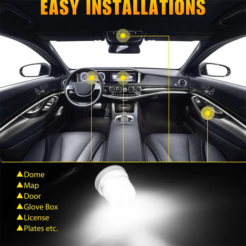 20Pcs T11 BA9S 3030 1SMD Led T4W Car Interior Dome Map Light License Plate Reverse Parking Lights Bulb Auto Door Lamp White 12V Oasis Select