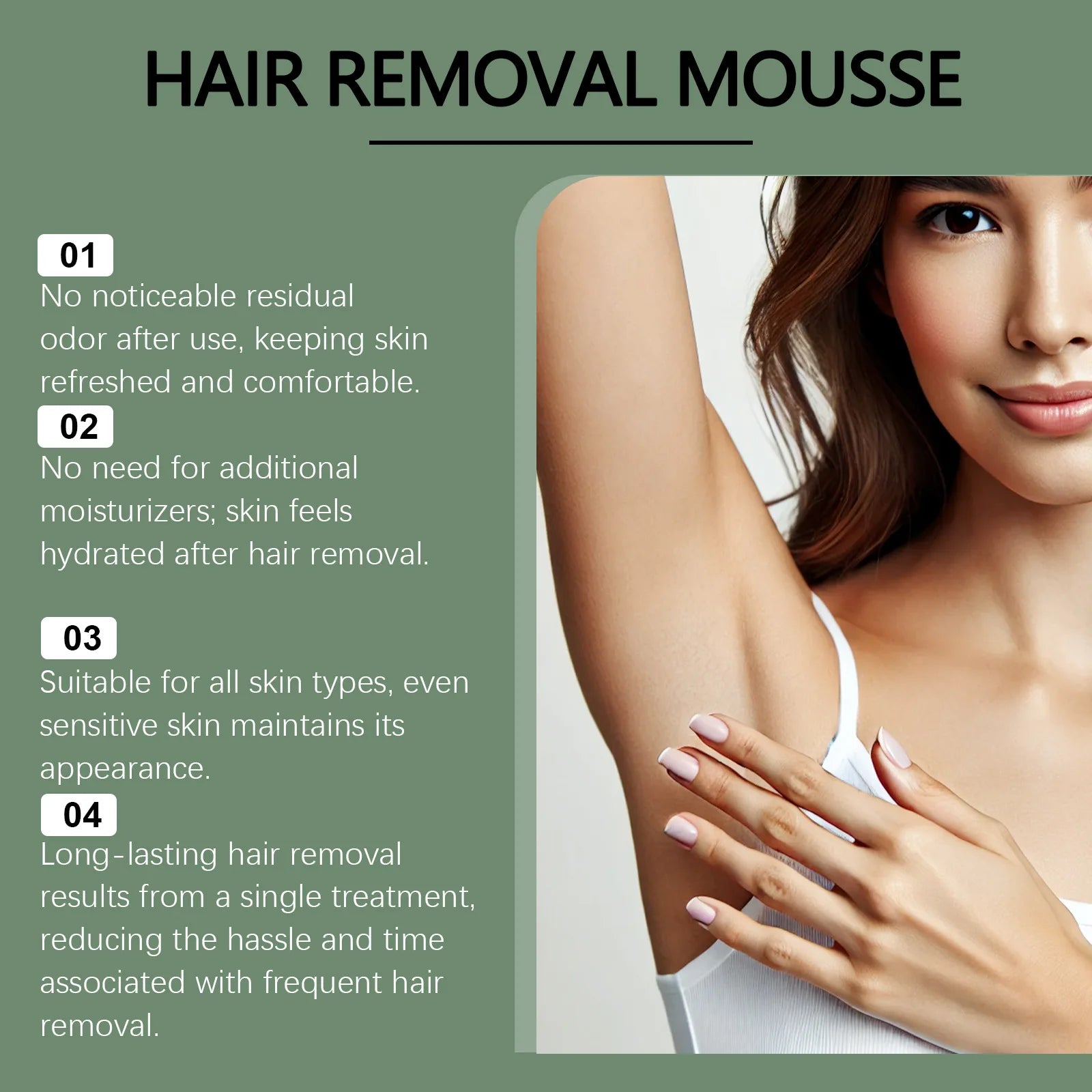 EELHOE Hair Removal Mousse Spray 5Min Fast Depilatory Foam Whole Body Smooth No Black Spots Painless For Women Men Oasis Select