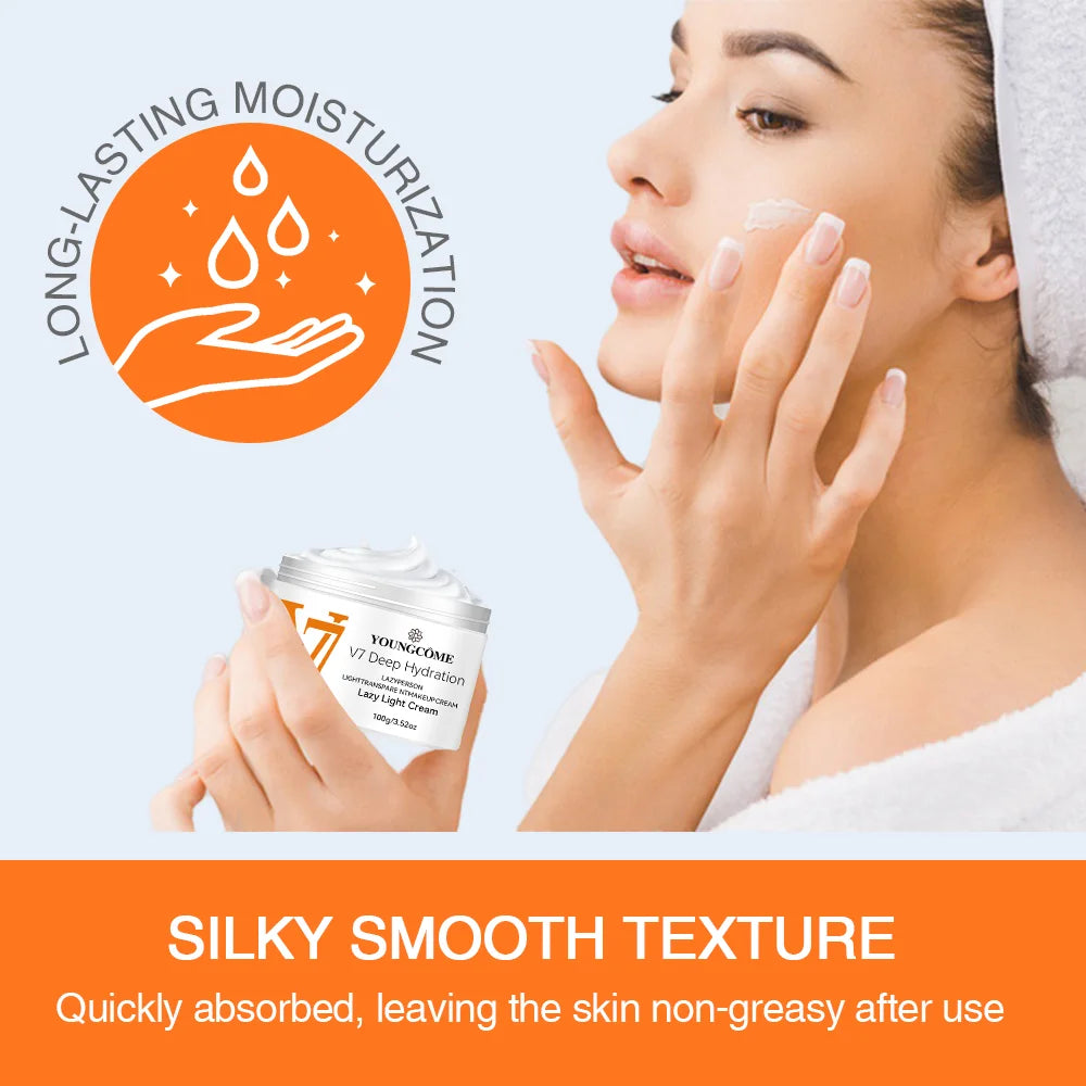 Face Cream V7 Deep Hydration Waterlight Instant Whitening Moisturizing Cream Vitamin H Nourish Brighten Skin Tone Fade Blemishes Oasis Select