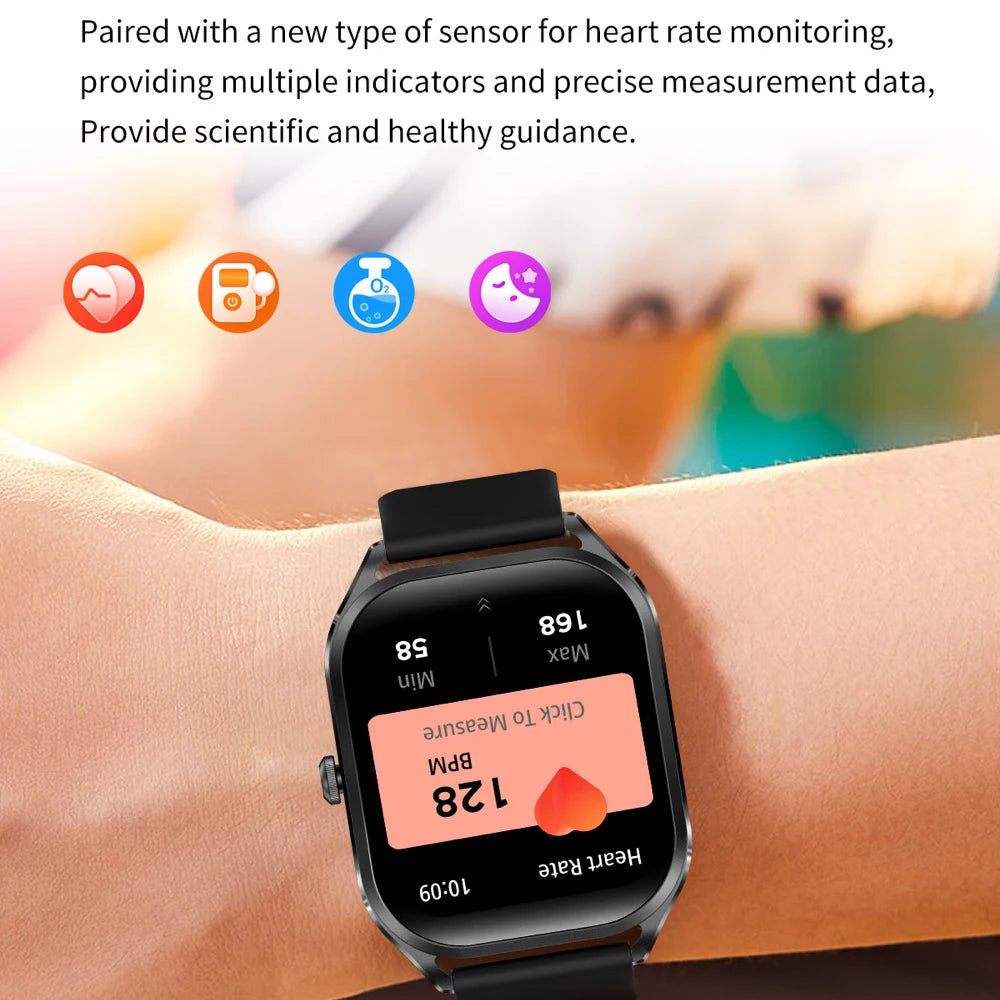 2.02" 3D Curved Screen Smart Watch Men Women Blue Tooth Call Watches Sports Fitness Health Smartwatch Waterproof Music Weather Oasis Select