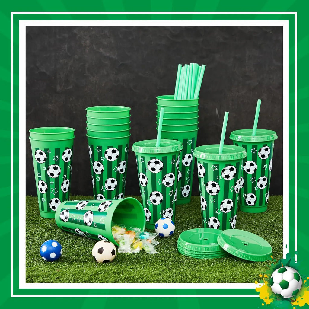 Lightweight Portable 6/12Pcs 710ML 24oz Plastic Football Cup Reusable Tumbler Drinking Bottle Game Day Sports Party Supplies Oasis Select