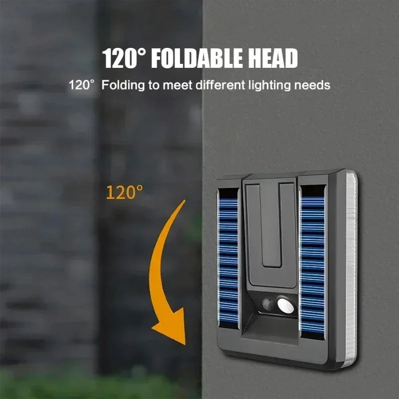 Foldable LED 120° Solar Light Outdoor Wall Lamp Waterproof Spotlights Lamp Motion Sensor Solar 3 Modes Street Light Garden Decor Oasis Select