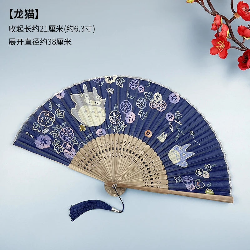 Japanese-style Small Folding Fan, Women's Summer Retro Portable Folding Cheongsam Dance Show Fan Oasis Select C