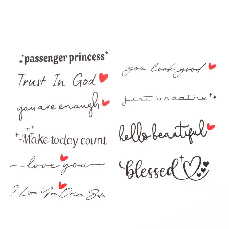 10PCS Religious Text Trust In Car Stickers Waterproof For Motorcycle Rearview Mirrors Auto Rearview Mirrors Oasis Select Black
