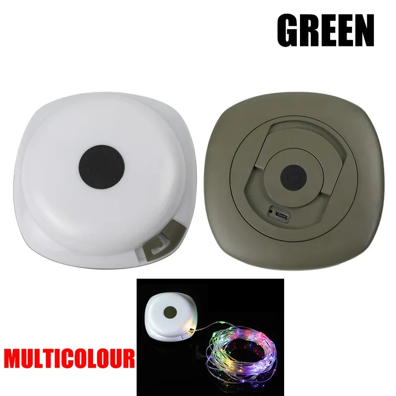 Camping String Lights,33Ft Light with Lanterns (2 in 1 Design),Camping Lights 2000mAh,IPX6 Waterproof,Rechargeable Flashlights Oasis Select CH515OK green RGB