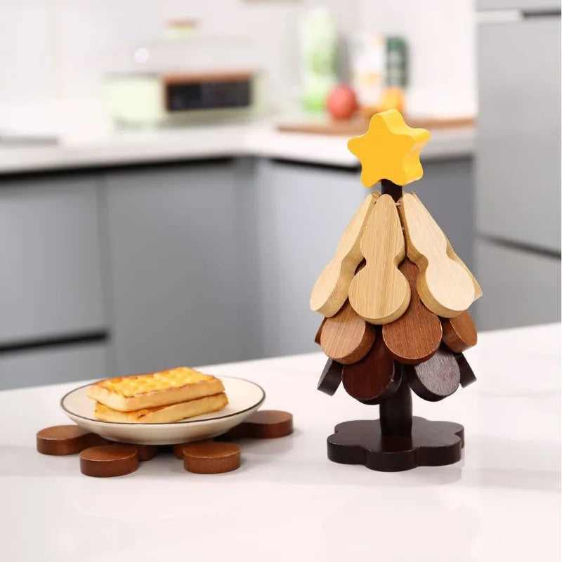 Cup Coasters Solid Wood Home Decor Desktop Decorations Dishes Heat Insulation Pads Water Cups Drinks Meal Mats Christmas Gifts Oasis Select