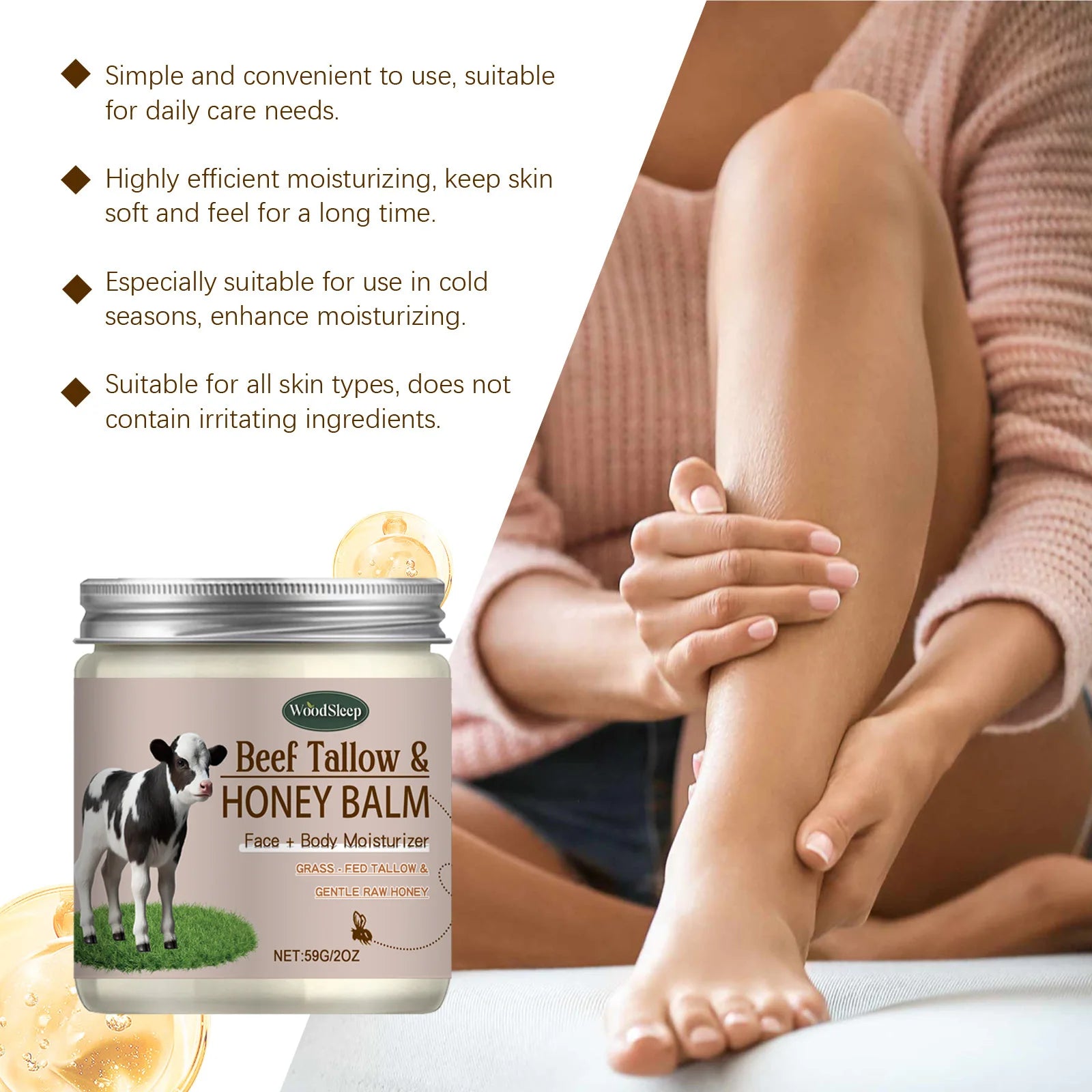 WOODSLEEP Skin Moisturize Cream Relieve Dryness Repair Dry Crack Enhance Resilience Brighten Firmi Lift Refresh Body Sooth Cream Oasis Select