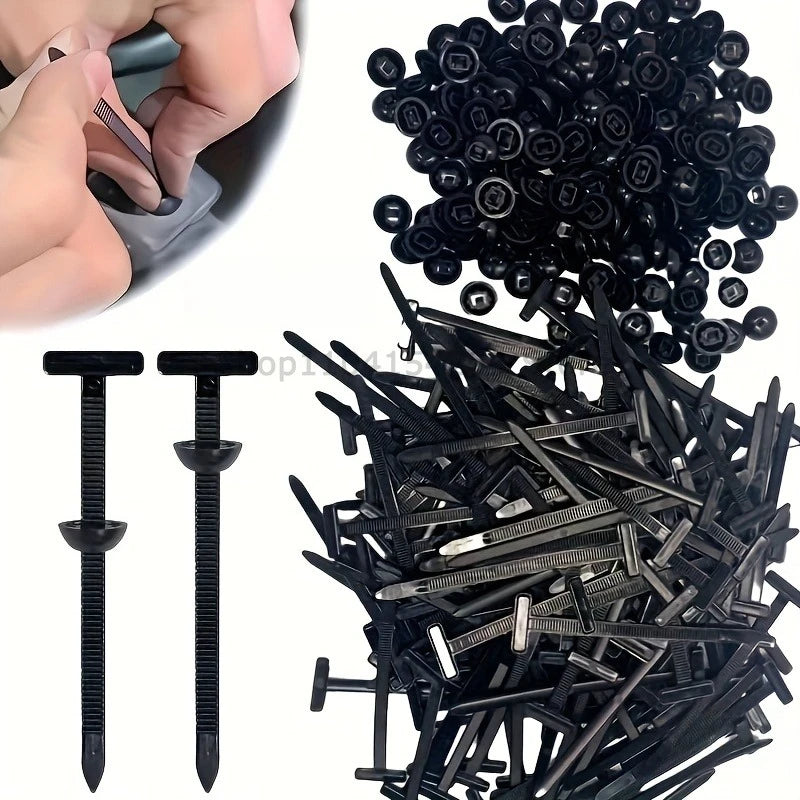 1-300P Nylon Universal Cable Tie Buckle Heavy Duty Self-Locking Zip Ties Holder with Pin Fasteners Car Body UV Resistant Zipties Oasis Select