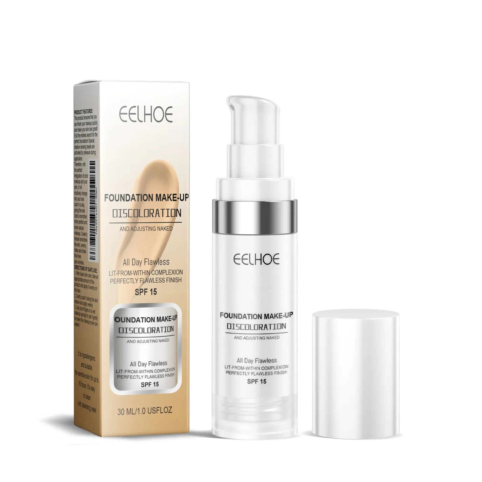 EELOHE Liquid Foundation Brighten Even Skin moisturizer Hydrating Lasting Oil-Control Dry To Oily Skin Care Face Concealer Cream Oasis Select 30ml