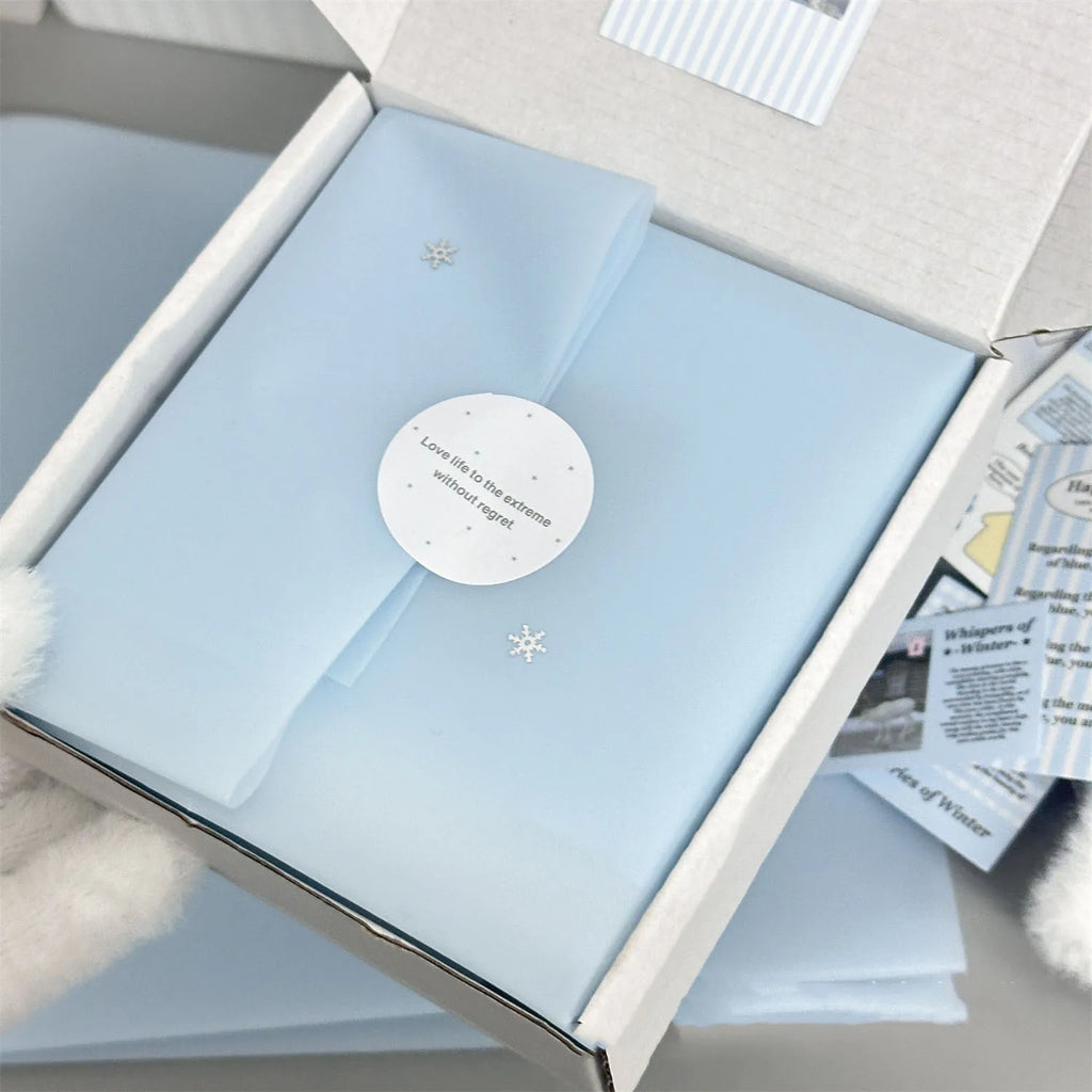 5Pcs High Beauty Ins Blue Matte Korean Su Paper Packaging Exquisite Large Waterproof Film Flower Gift Packaging Paper Oasis Select