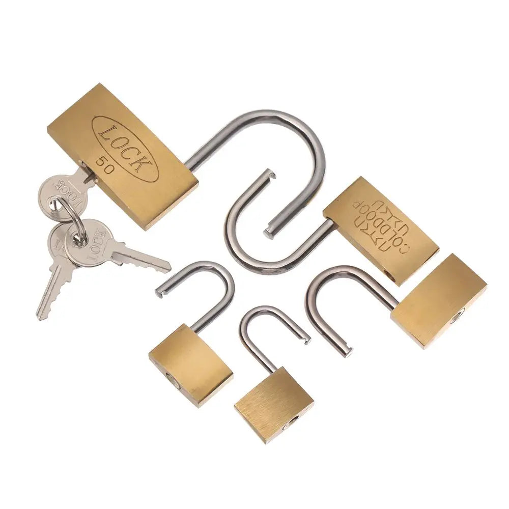 Mini Copper Lock with 2 Keys Brass Padlock Travel Luggage Case Padlock Security Tools Locker Case Supply Home Improvement Oasis Select