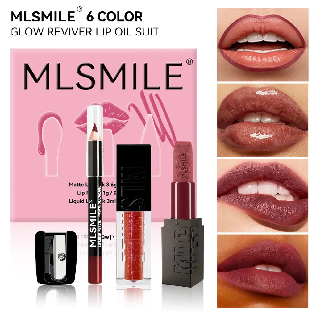 MLSMILE Matte Lipstick Set – Velvet Lip Glaze & Liner Kit Lip Makeup Kit Oasis Select