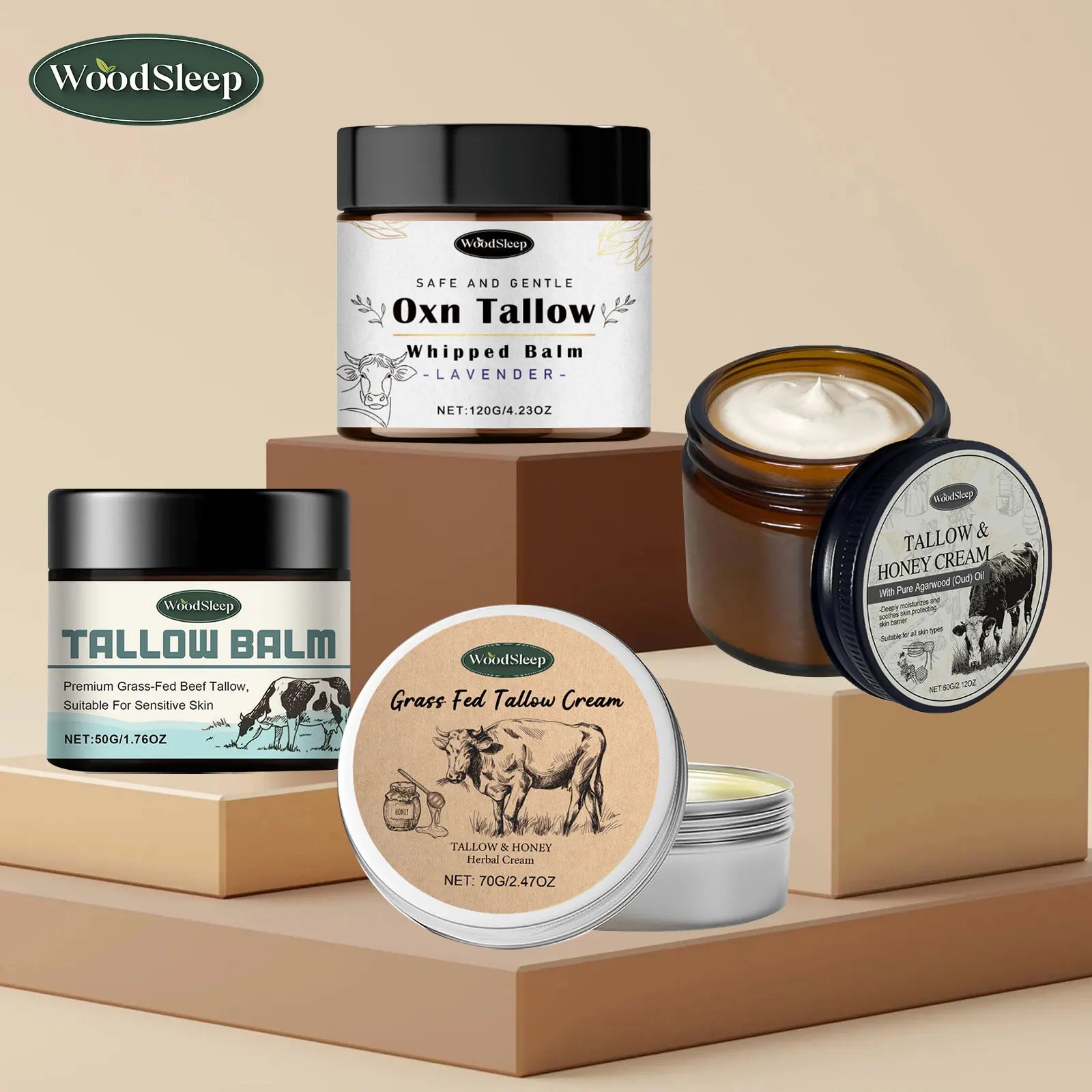 WOODSLEEP Beef Tallow Cream – Firming Nourishing Face & Body Balm