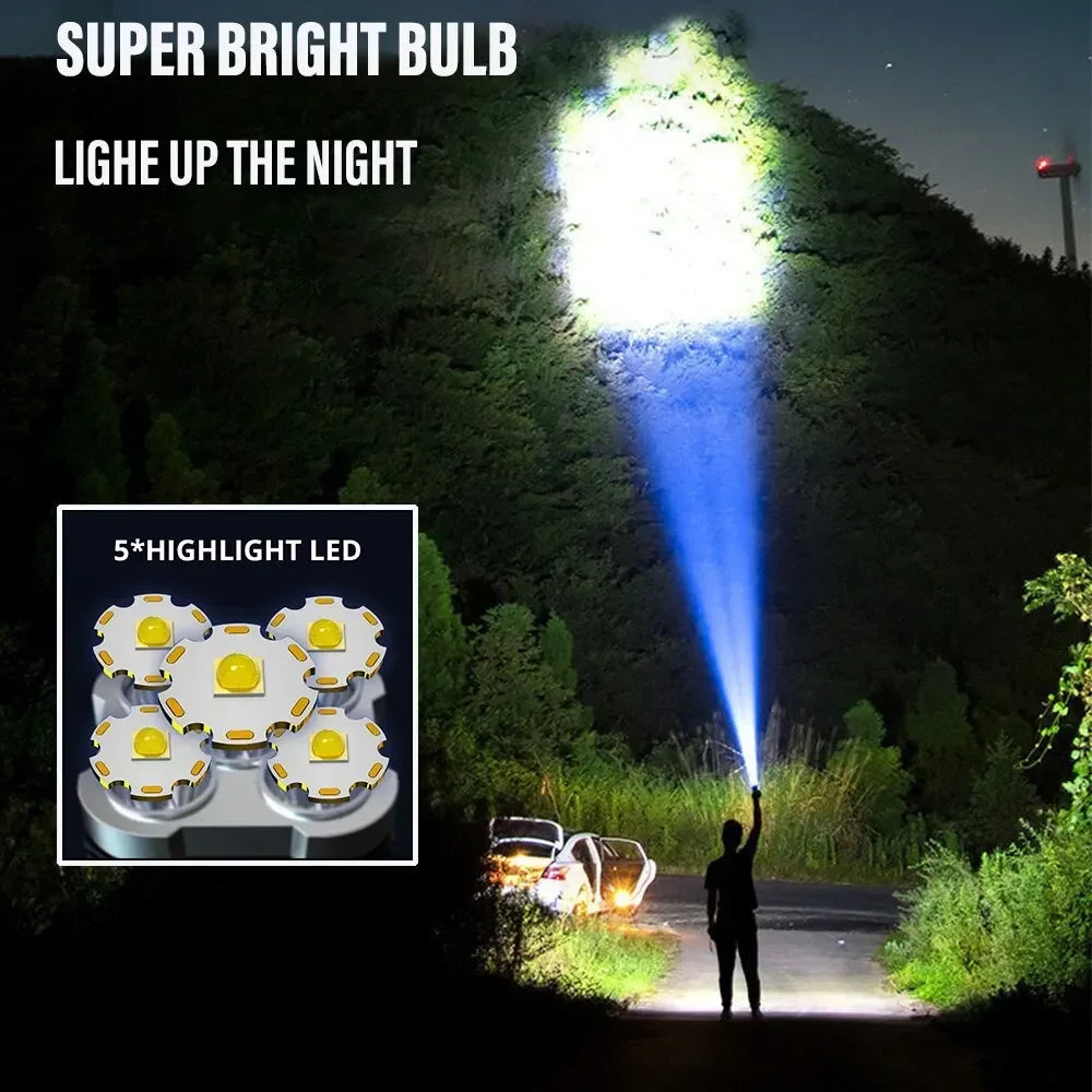 ESMARTER 5-LED Rechargeable Camping Flashlight & COB Side Light