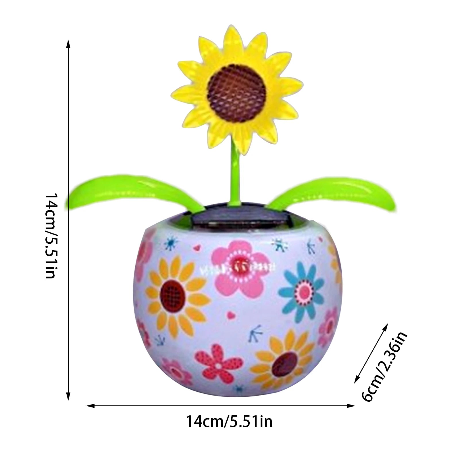 Solar Powered Sunflower Ornaments Dancing Flowers Car Dashboard Solar Automatic Swing Solar Flower Car interior accessories Oasis Select Multicolor