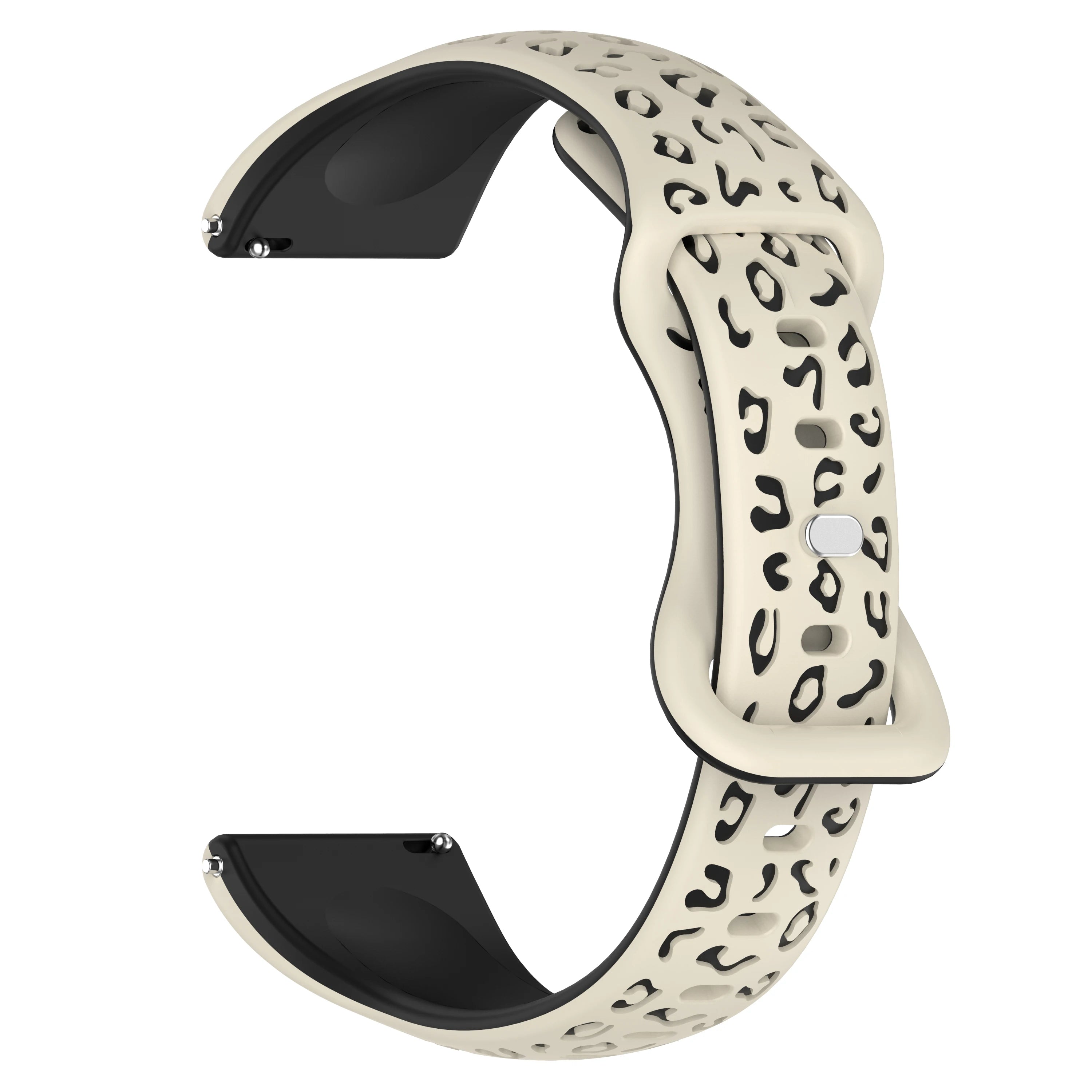 Leopard Silicone Sport Watch Band – 16/18/20/22mm, Amazfit Silicone Watch Band Oasis Select Starlight with Black 22mm